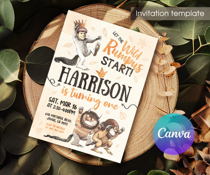 Where The Wild Things Are Maurice Sendak customizable invitation template | Share or Print | IB971