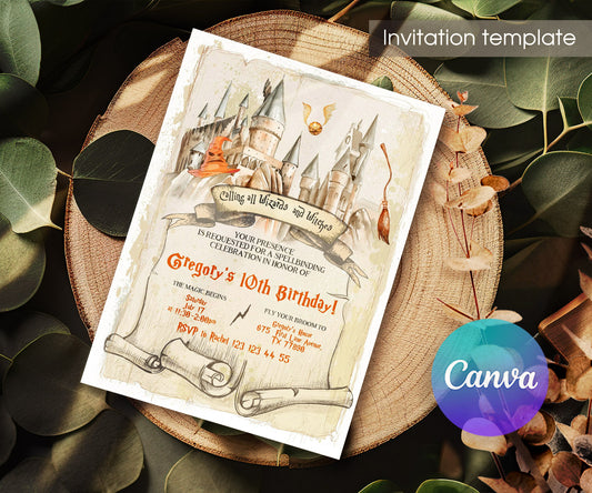 Harry Potter customizable invitation template | Share or Print | FO480