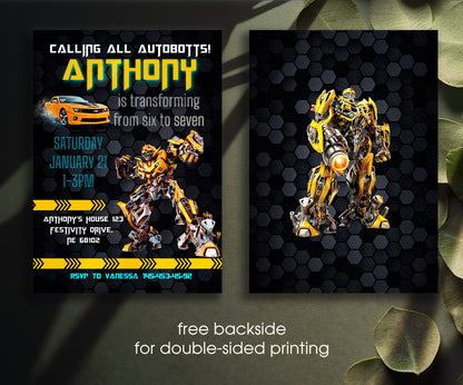 Transformers Rescue Bots customizable invitation template | Share or Print | boy | ZN939