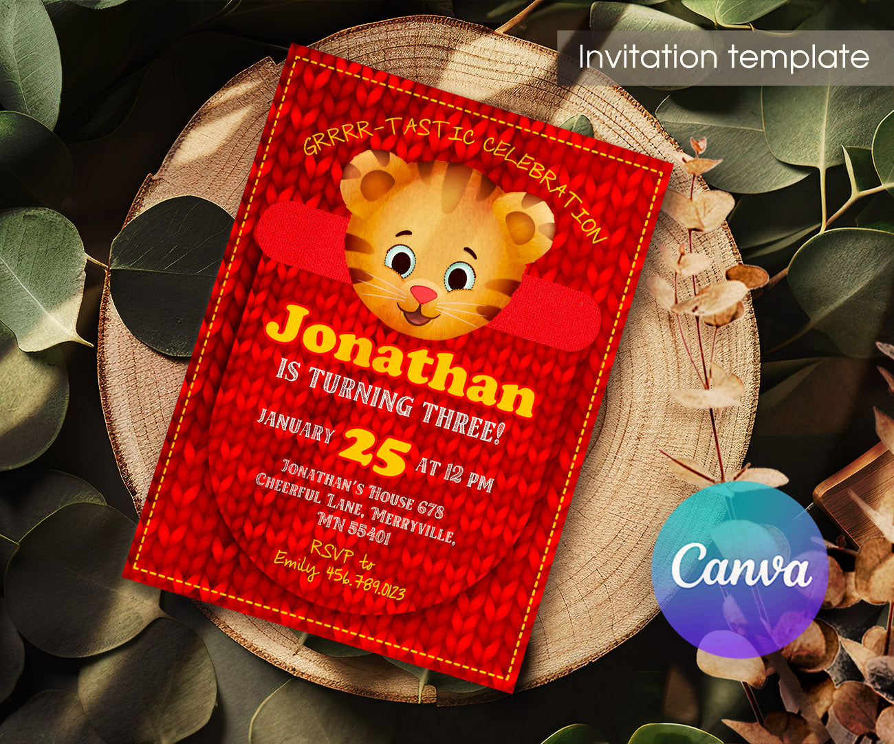 Daniel Tiger's Neighborhood customizable invitation template | Share or Print | SL861