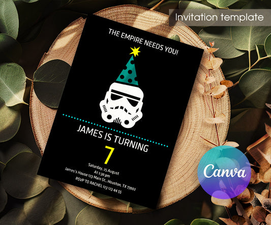 Star Wars Darth Vader customizable invitation template | Share or Print | boy | FD971