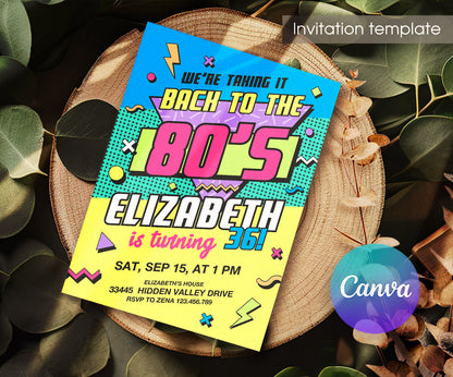 80th Eightieth Party Disco customizable invitation template | Share or Print | OP618