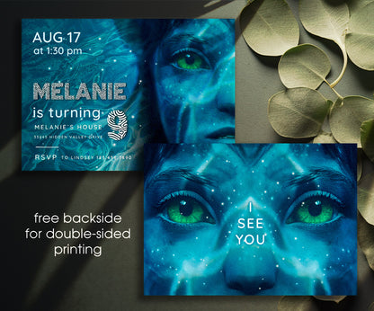 Avatar The Way of Water customizable invitation template | Share or Print | VJ832