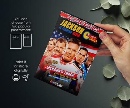 Nascar Ricky Bobby customizable invitation template | Share or Print | boy | TR019