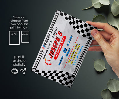 Nascar Ricky Bobby customizable invitation template | Share or Print | boy | ZP866