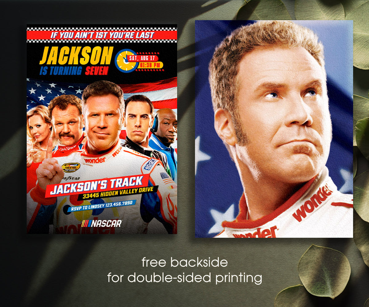 Nascar Ricky Bobby customizable invitation template | Share or Print | boy | TR019