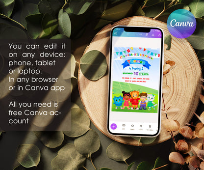 Daniel Tiger's Neighborhood customizable invitation template | Share or Print | FZ055