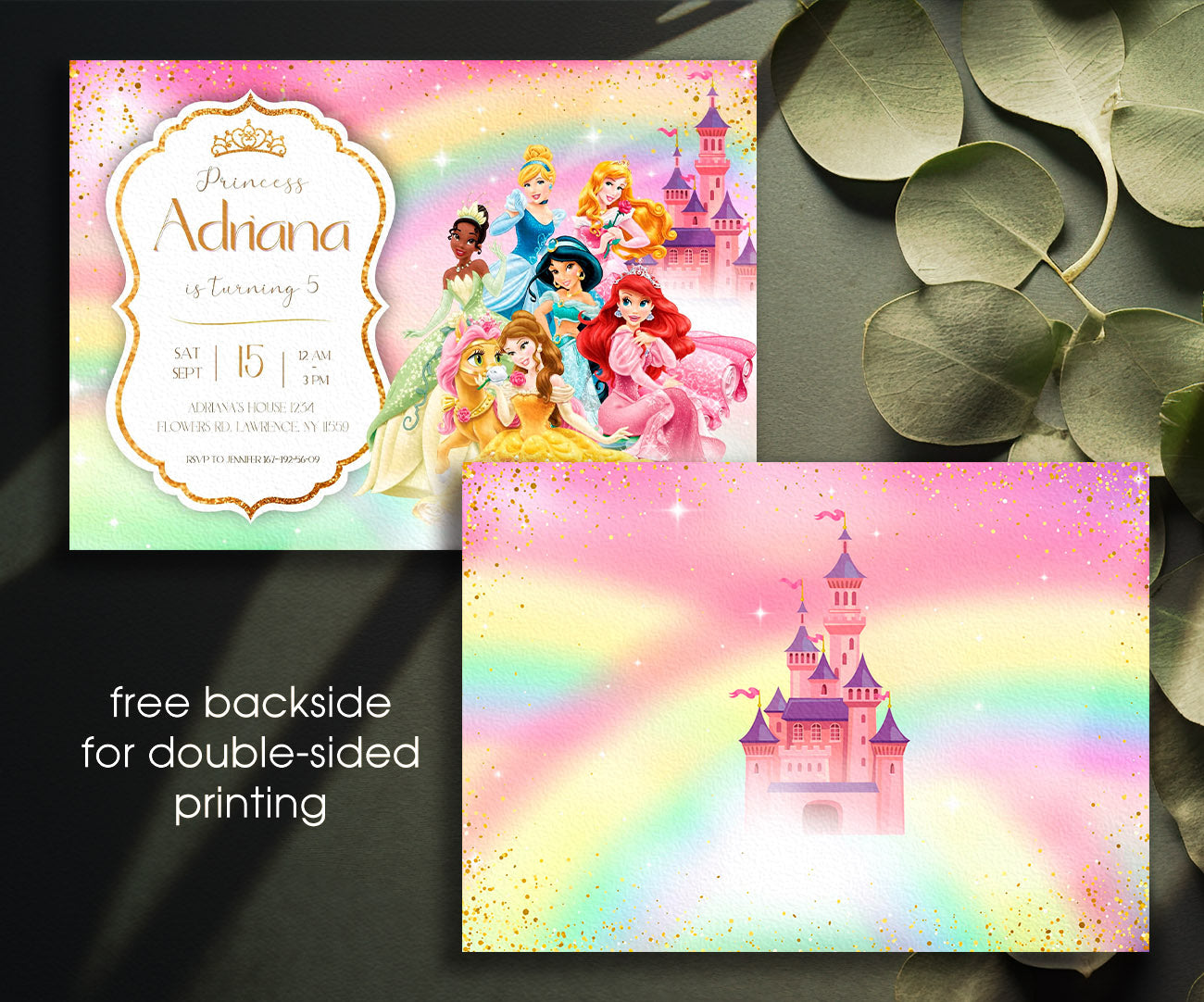 Disney Princess customizable invitation template | Share or Print | girl | JB586