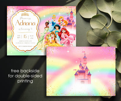 Disney Princess customizable invitation template | Share or Print | girl | JB586