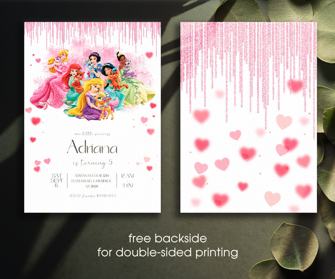 Disney Princess customizable invitation template | Share or Print | girl | DW422