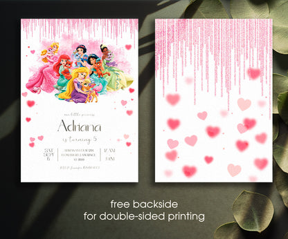 Disney Princess customizable invitation template | Share or Print | girl | DW422