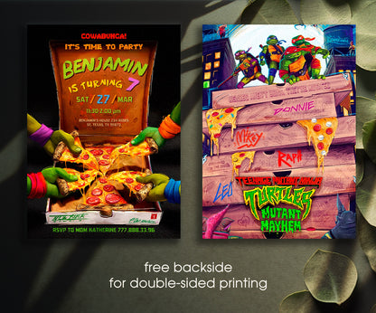 Teenage Mutant Ninja Turtles Mutant Mayhem customizable invitation template | Share or Print | boy | MA890