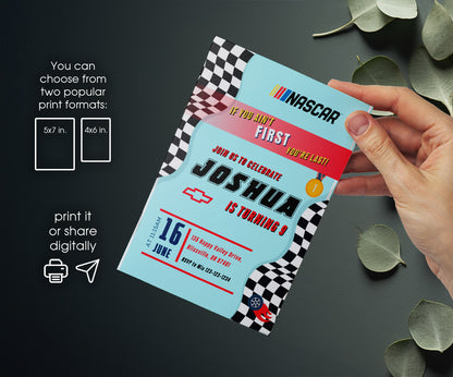 Nascar Racing Ricky Bobby customizable invitation template | Share or Print | boy | AB139