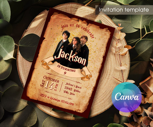 Harry Potter customizable invitation template | Share or Print | VO707