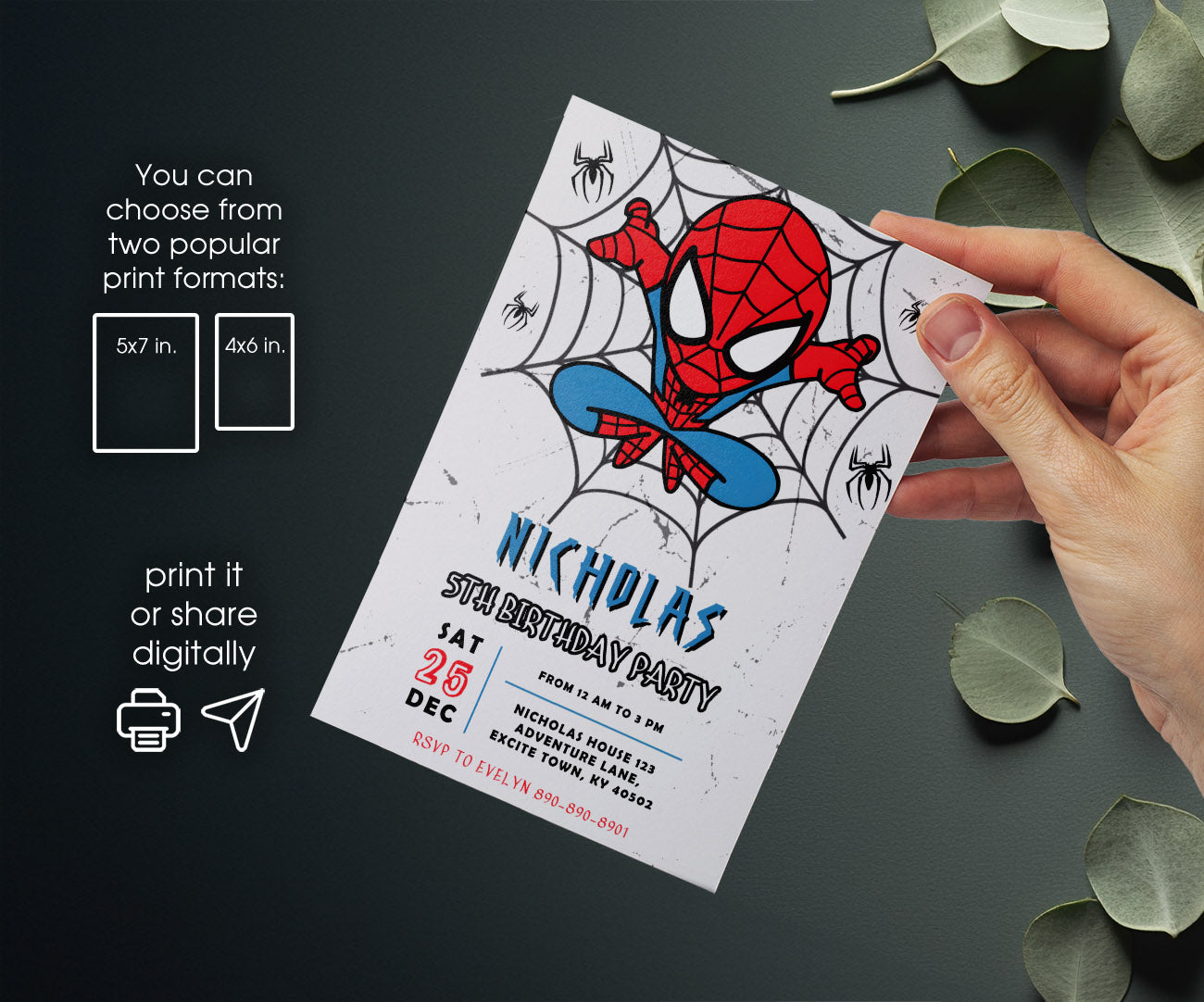 Spidey and His Amazing Friends customizable invitation template | Share or Print | boy | MT178