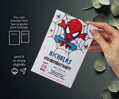 Spidey and His Amazing Friends customizable invitation template | Share or Print | boy | MT178