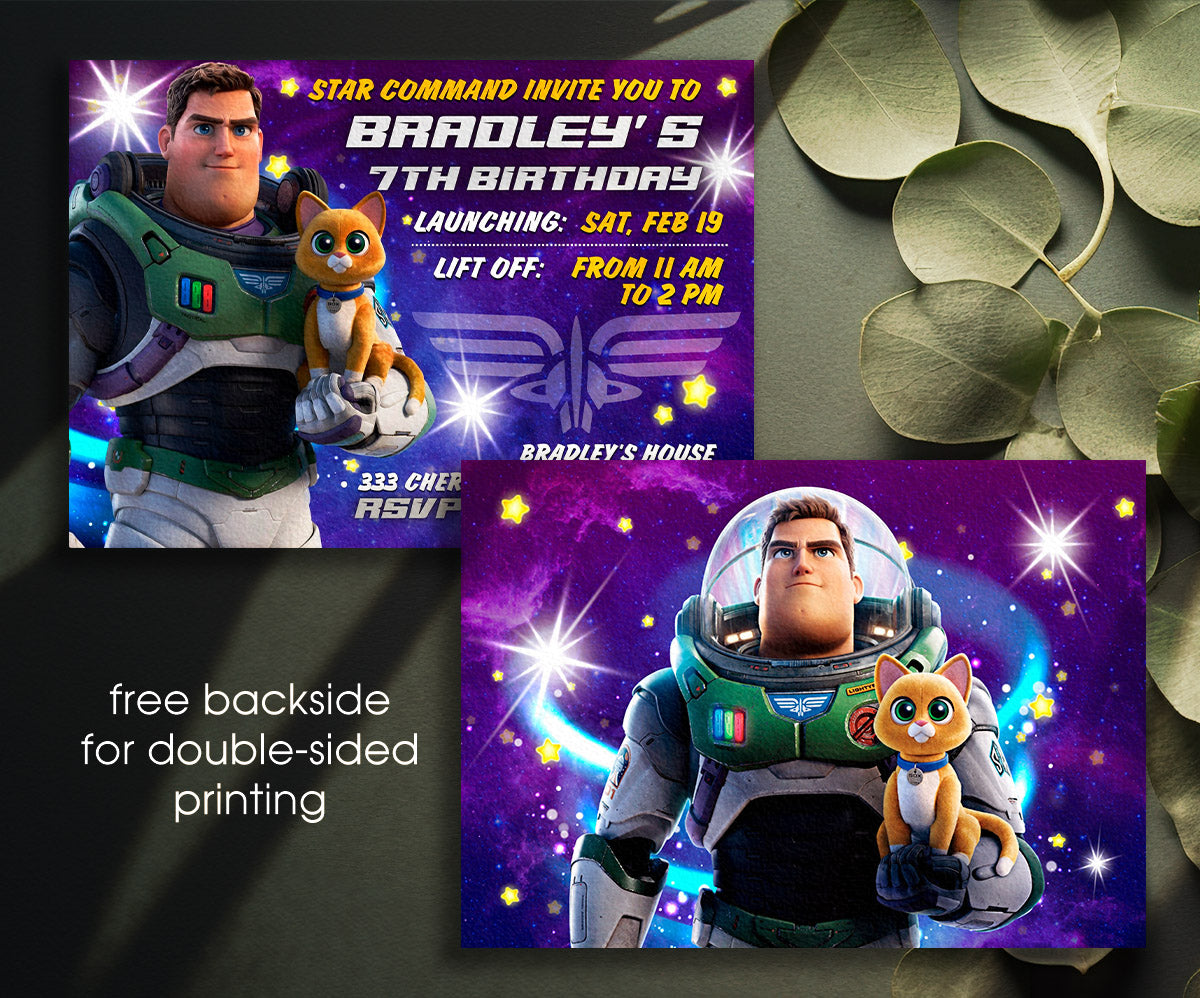 Buzz Lightyear Toy Story customizable invitation template | Share or Print | boy | BN285