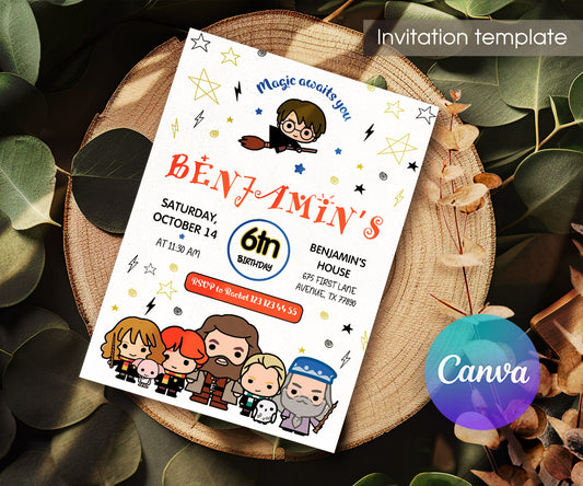 Harry Potter customizable invitation template | Share or Print | JC308