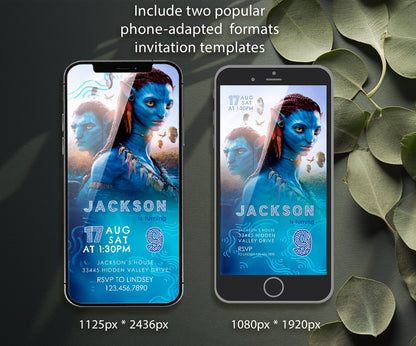 Avatar The Way of Water customizable invitation template | Share or Print | BO056