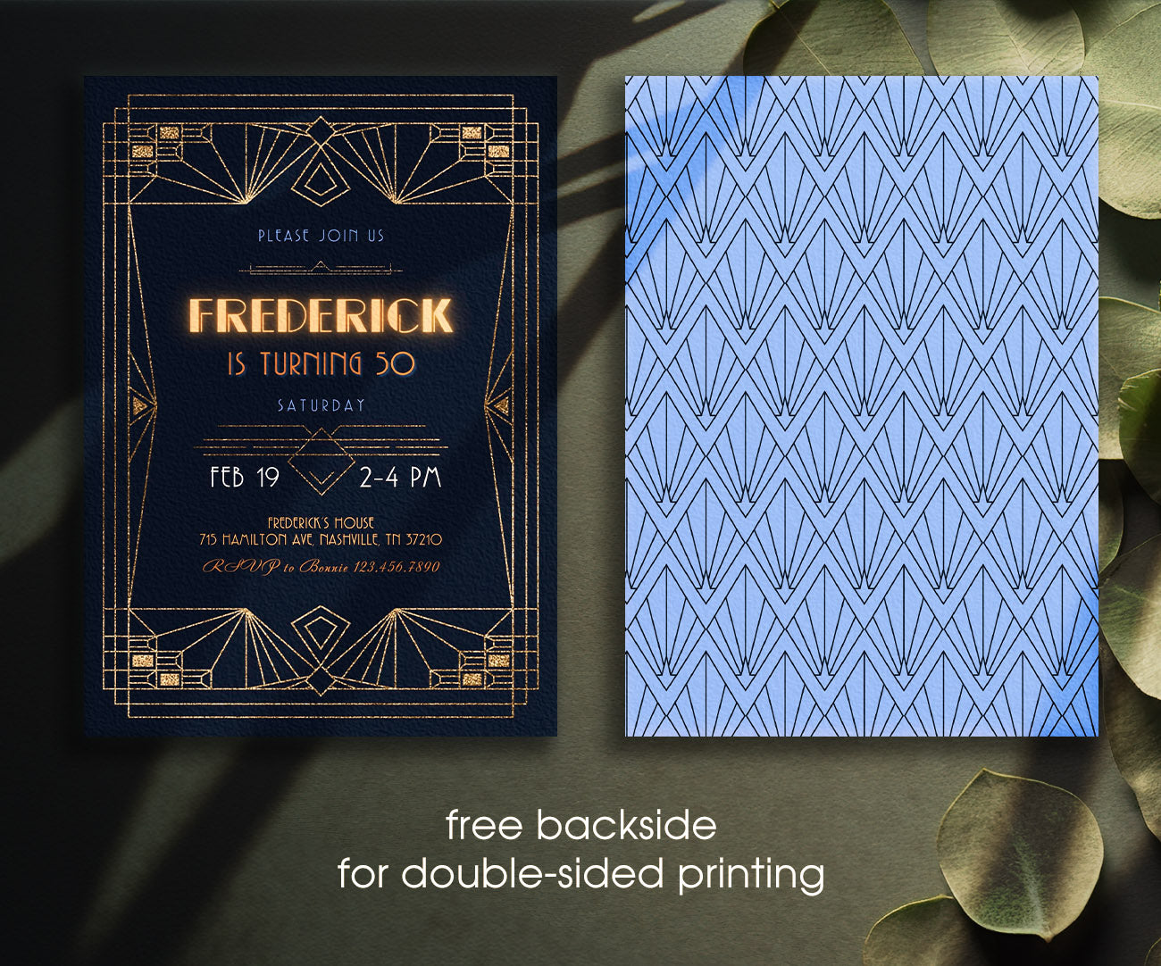 The Great Gatsby Art Deco customizable invitation template | Share or Print | YC687