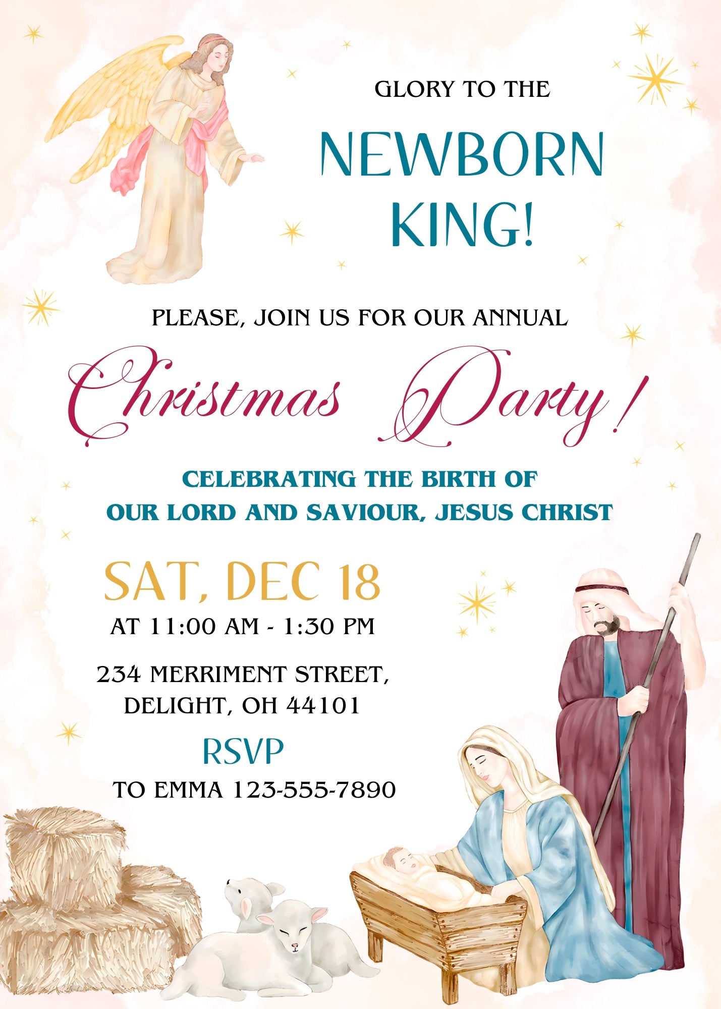 A Night In Bethlehem customizable invitation template | Share or Print | VP524