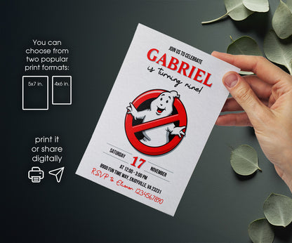 Ghostbusters customizable invitation template | Share or Print | RR416