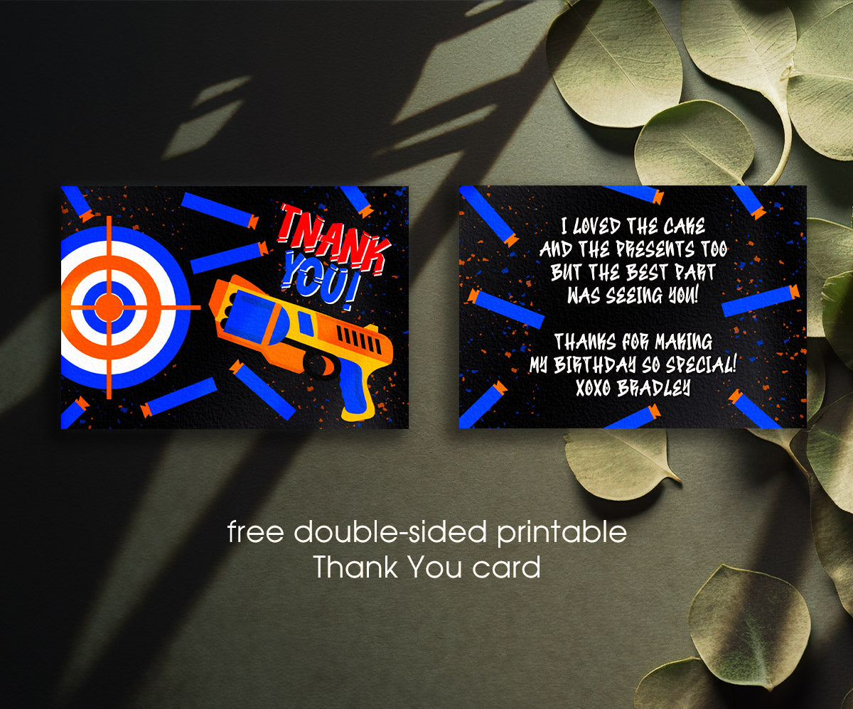 NERF Dart Wars customizable invitation template | Share or Print | boy | EY032