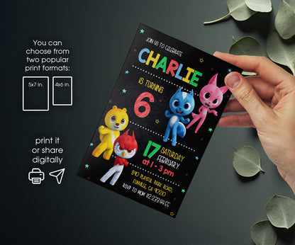 Miniforce customizable invitation template | Share or Print | boy | PH498