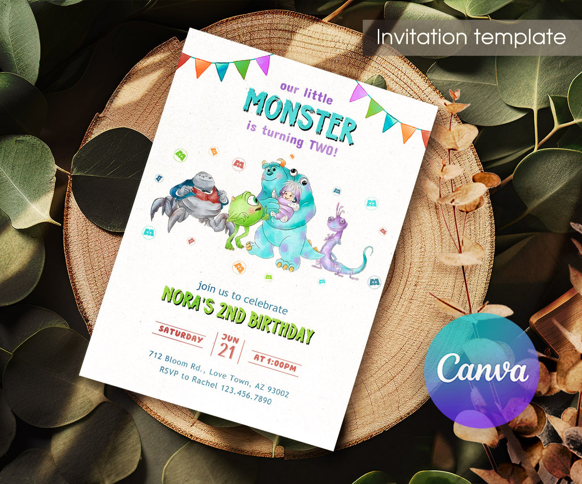 Monsters, Inc. customizable invitation template | Share or Print | JR919