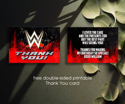 Wrestling WWE WrestleMania customizable invitation template | Share or Print | boy | RM739