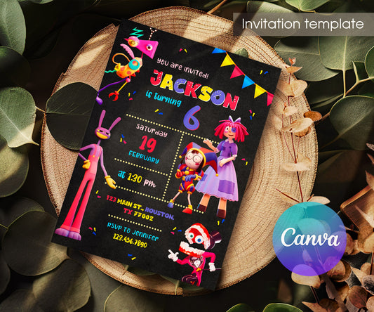 The Amazing Digital Circus customizable invitation template | Share or Print | ZX630