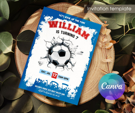 Soccer Champion League FC customizable invitation template | Share or Print | boy | NC270