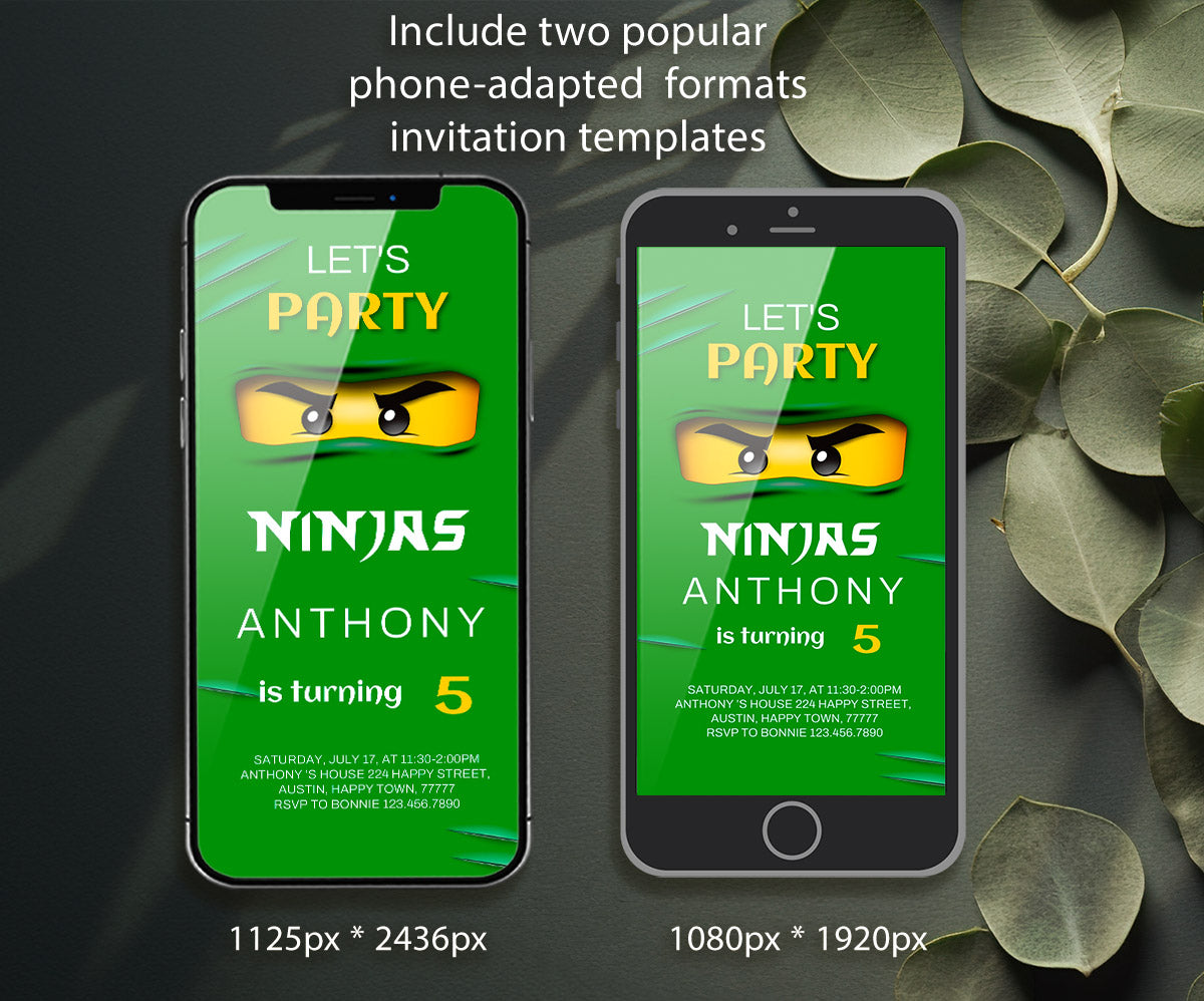 Ninjago Minifigures Lego customizable invitation template | Share or Print | PF763