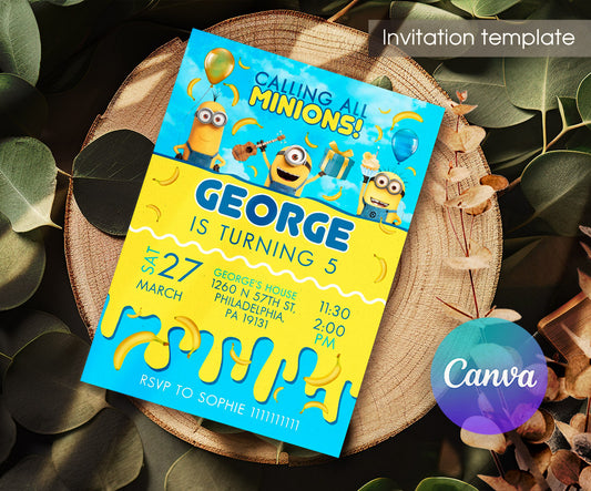Minions Despicable Me customizable invitation template | Share or Print | AW111