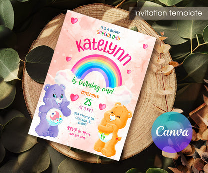 Care Bears customizable invitation template | Share or Print | HL609