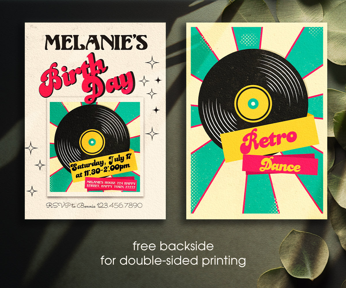 Disco Party 80th 90th customizable invitation template | Share or Print | BF598