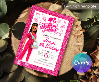 Barbie Pink customizable invitation template | Share or Print | girl | LQ842