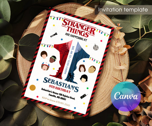 Stranger Things customizable invitation template | Share or Print | TE155