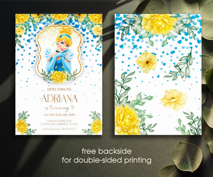 Cinderella Princess customizable invitation template | Share or Print | girl | AG412