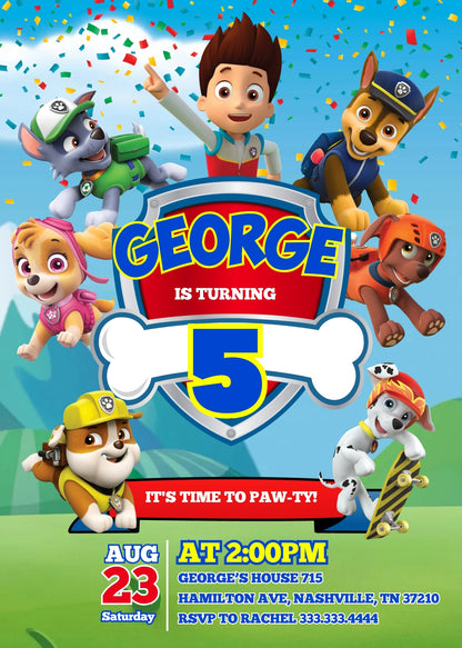 PAW Patrol customizable invitation template | Share or Print | PY830