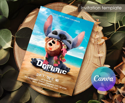 Lilo & Stitch Aloha customizable invitation template | Share or Print | NV862