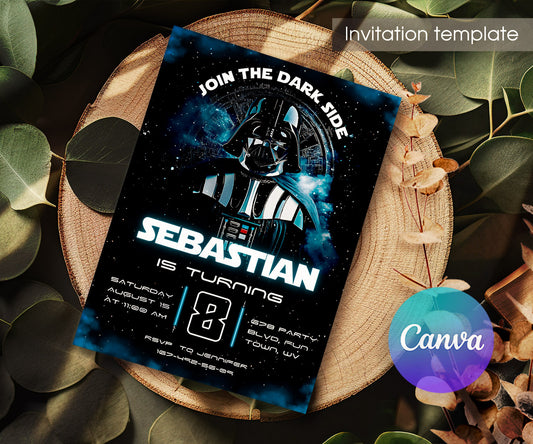 Star Wars Darth Vader customizable invitation template | Share or Print | boy | IT449