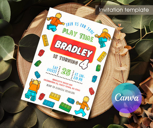 Lego Minifigures customizable invitation template | Share or Print | KE131