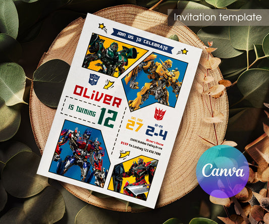 Transformers Rescue Bots customizable invitation template | Share or Print | boy | RZ682