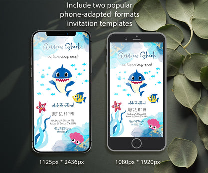 Baby Shark customizable invitation template | Share or Print | IM630