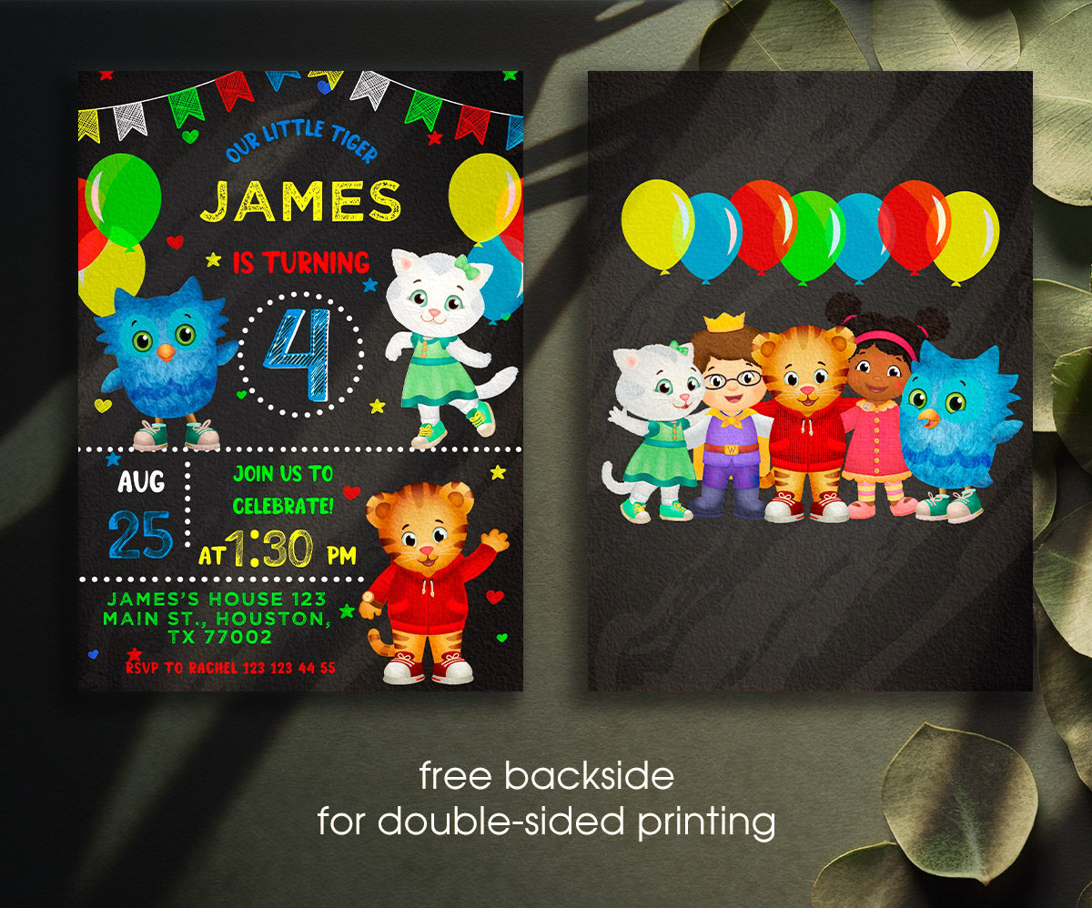 Daniel Tiger's Neighborhood customizable invitation template | Share or Print | TL442