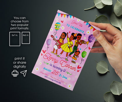 Gracie's Corner Music customizable invitation template | Share or Print | girl | WR527