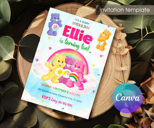 Care Bears customizable invitation template | Share or Print | BK445