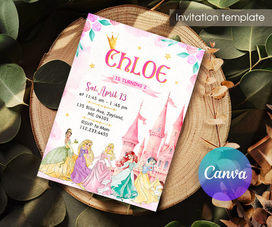 Disney Princess customizable invitation template | Share or Print | girl | MP292