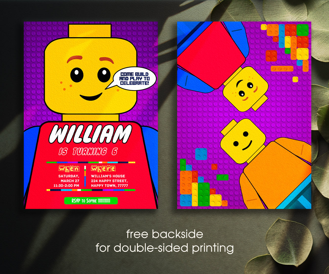 Lego customizable invitation template | Share or Print | CJ952